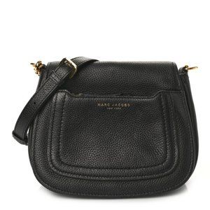 MARC JACOBS Calfskin Empire City Messenger Crossbody Black